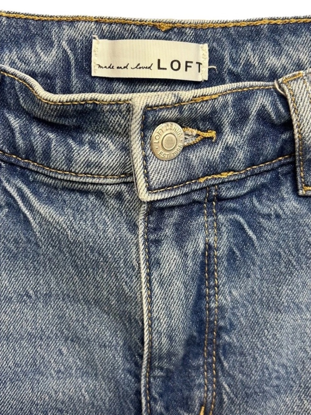 LOFT The Wide Leg High Rise Women's Jeans - Medium Wash size 6P - Picture 3 of 8